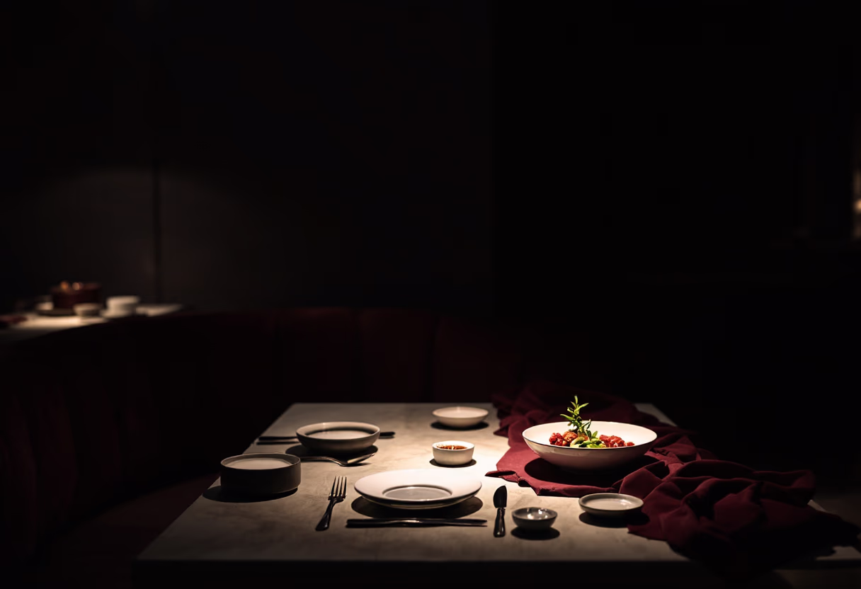 image of private dining room setup for a modern restaurant