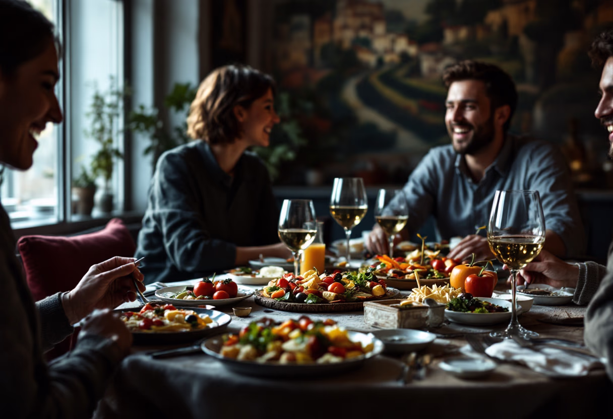 image of a family dining at the restaurant (for an italian restaurant)
