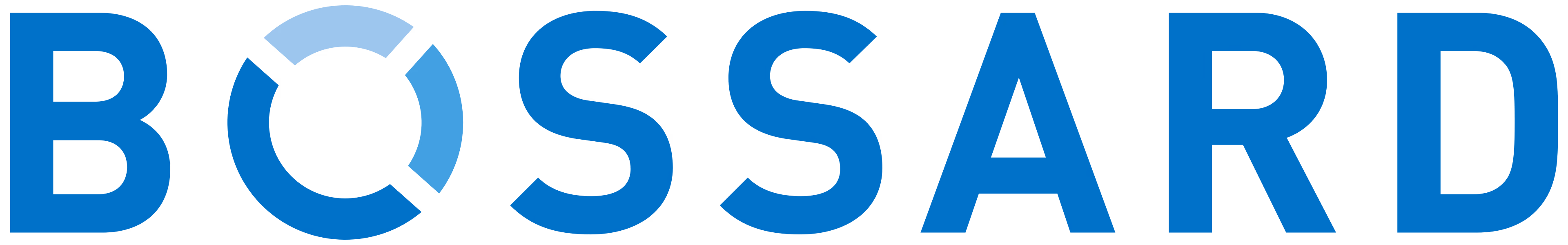 Bossard logo with the text 'BOSSARD' in blue capital letters, featuring a segmented circle forming the letter 'O'.
