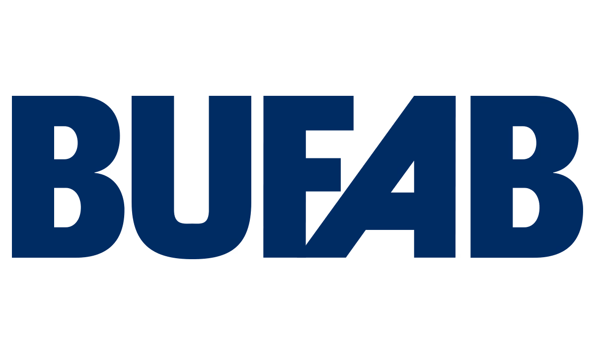 Bufab company logo in bold, dark blue uppercase letters.