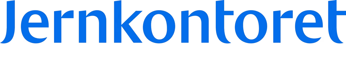Blue text spelling Jernkontoret on a transparent background.