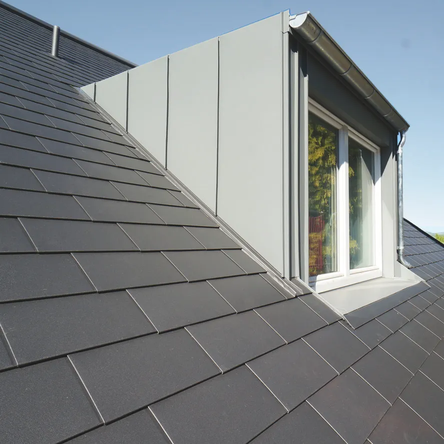 Dachgaube mit aluminiumschindeln detail