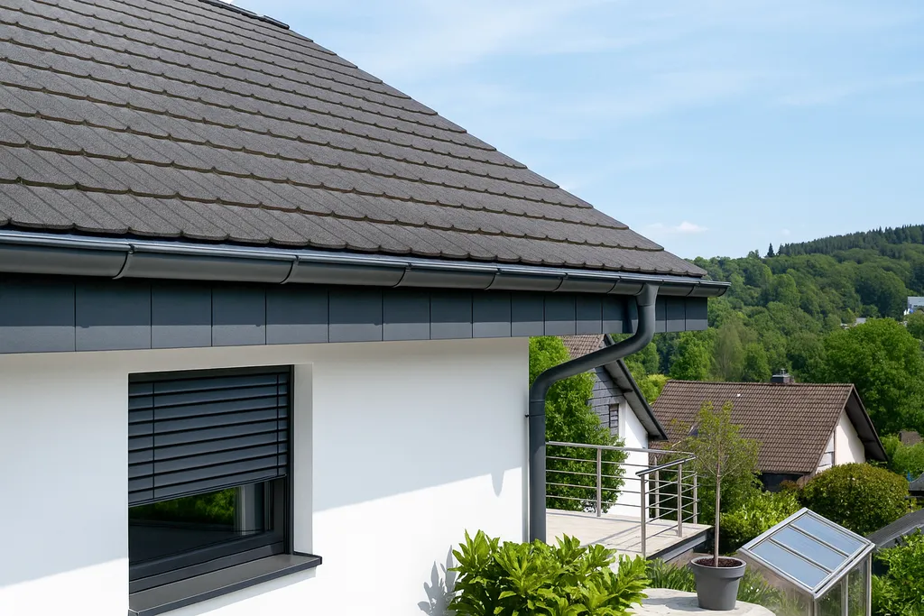 Dachtraufe mit aluminiumschindeln