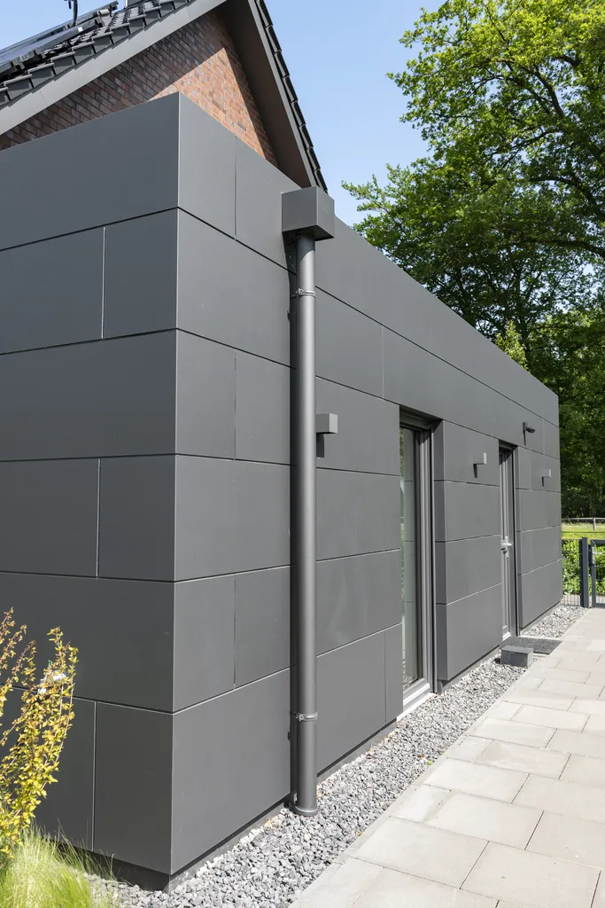 Garagenanbau mit aluminium verbundplatten