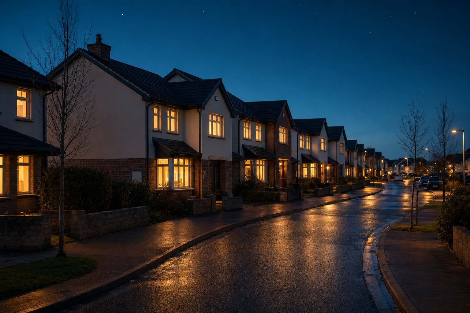 Irish dusk skyline