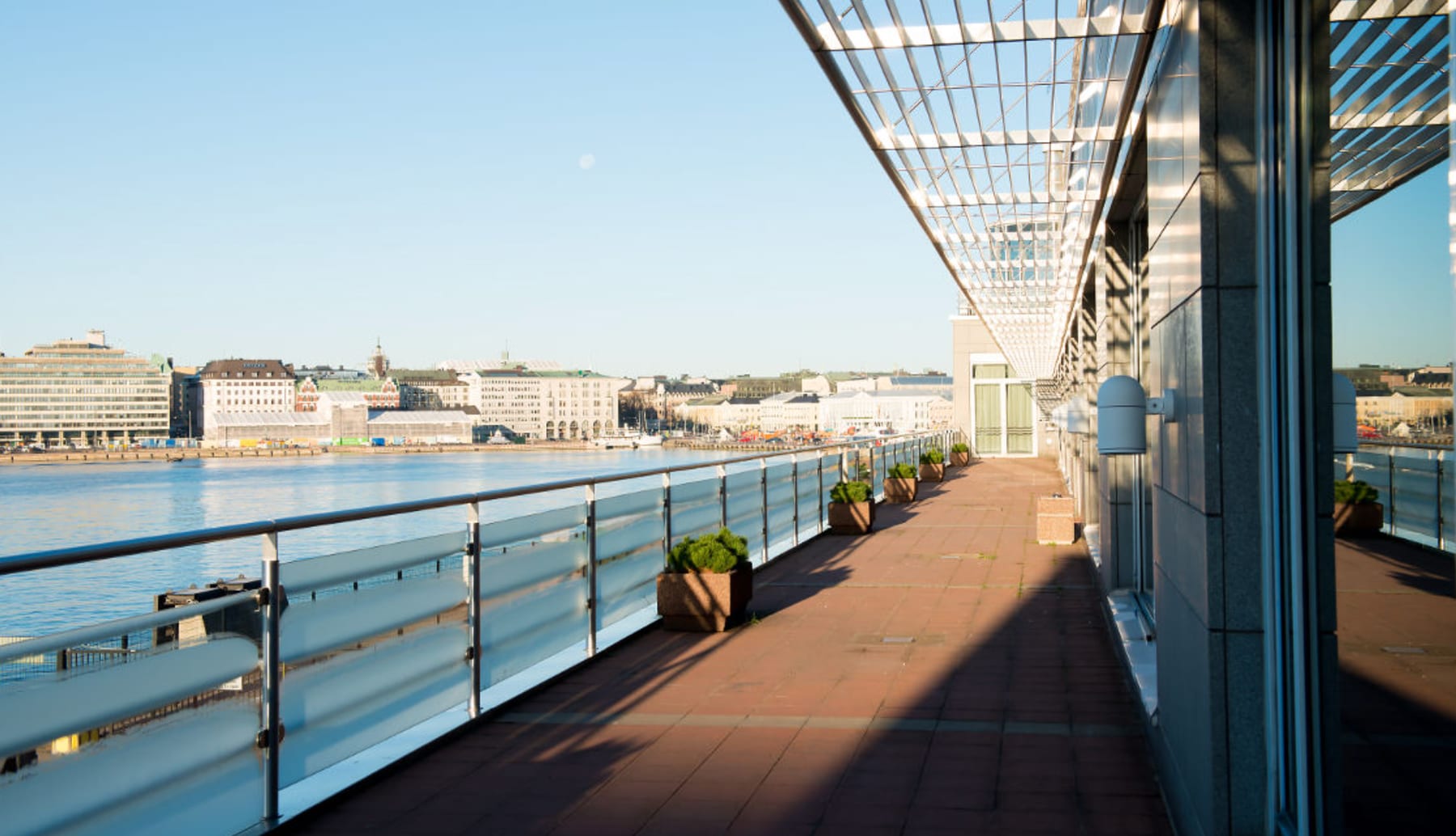 Waterfront terrace with a view over Helsinki