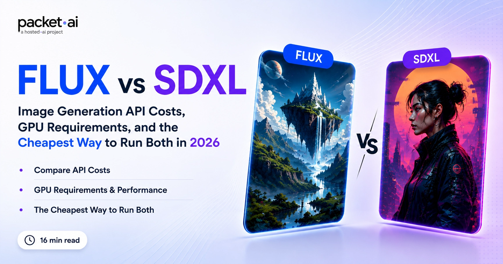 FLUX vs SDXL image generation comparison showing API costs, GPU requirements, performance, and the cheapest way to run both in 2026.