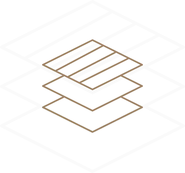 Three layered sheets icon with the top sheet having horizontal stripes.