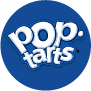 Pop-Tarts logo with white text on a blue circular background.