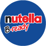 Nutella B-ready logo with Nutella in brown and red text over a blue circle background.