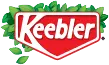 Keebler brand logo with red background and green leaf accents.