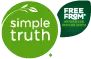 Green circular Simple Truth logo with white text, Free From logo in upper right corner.