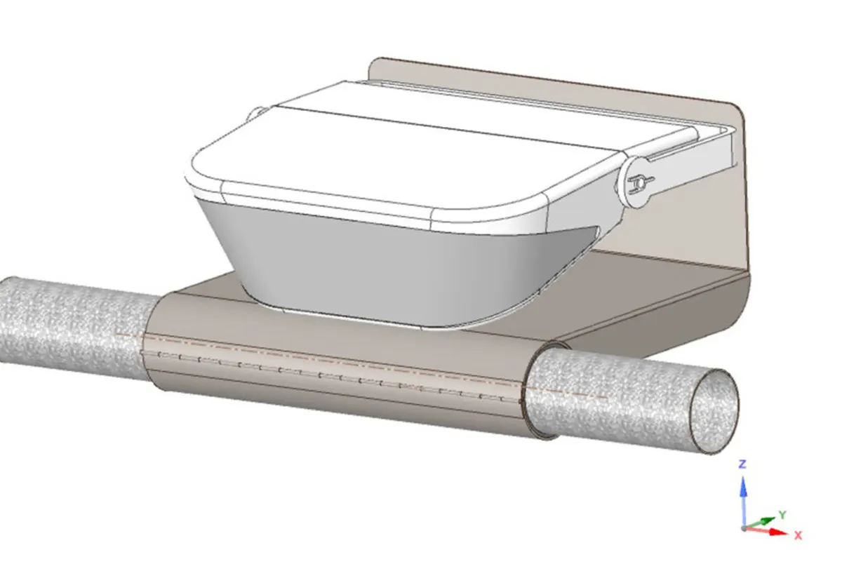 Support luminaire en acier — ERSIMS, vue 3
