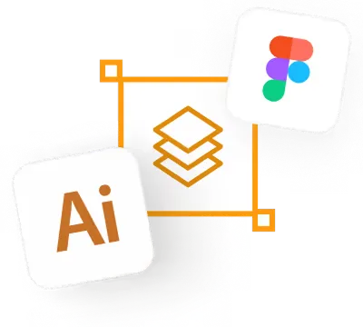 Illustration of design files in Figma and Adobe Illustrator
