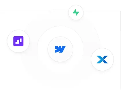 Illustration of Webflow connected to other apps