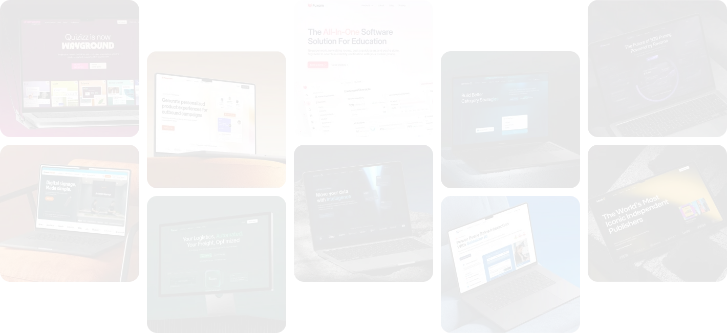 Collage of Webflow websites designed and built by FlowMelon