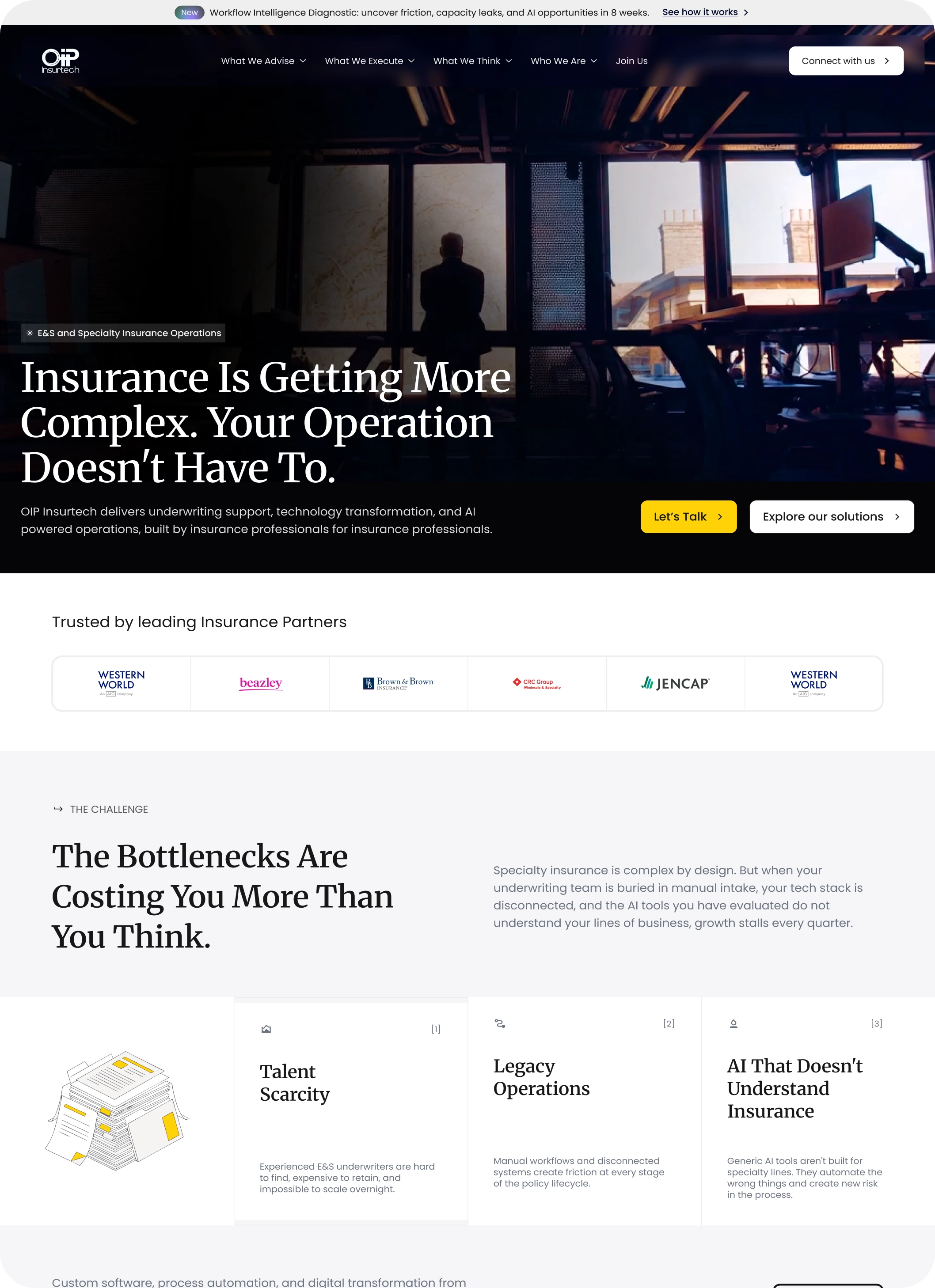 OIP Insurtech website homepage