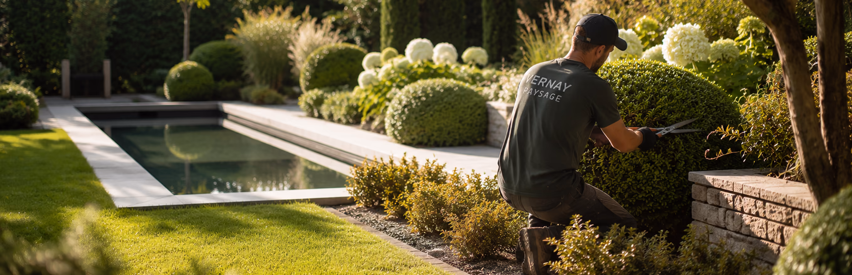 Jardinier de Vernay Paysage entretenant un jardin paysager dans les Yvelines