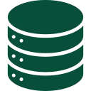 Icon of stacked database cylinders representing data storage or servers.