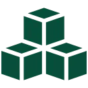 Green icon showing three stacked cubes in a pyramid formation.