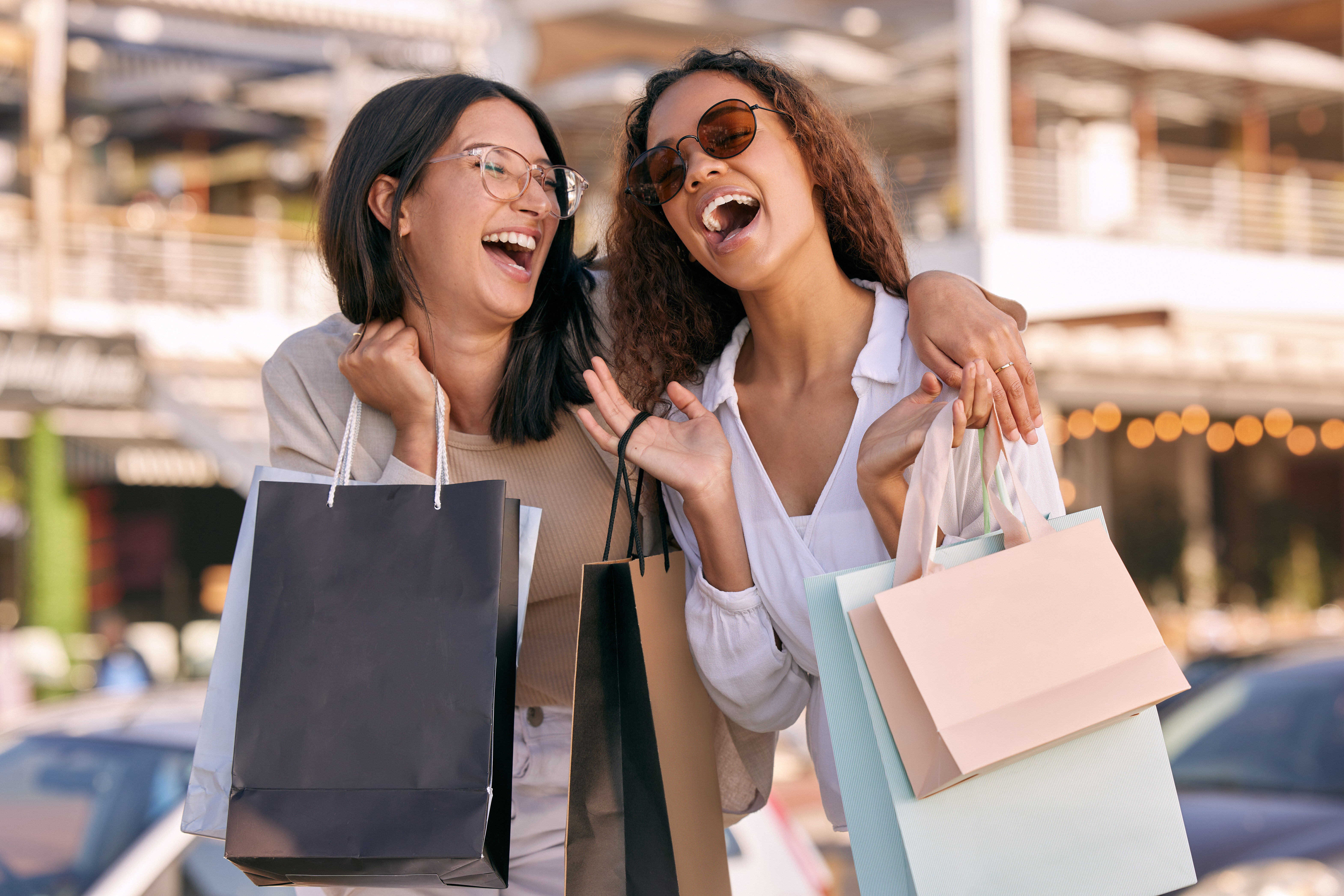 girls shopping stock image