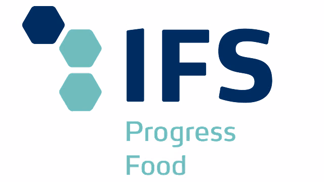 IFS Progress Food logo with three hexagons and text on white background.