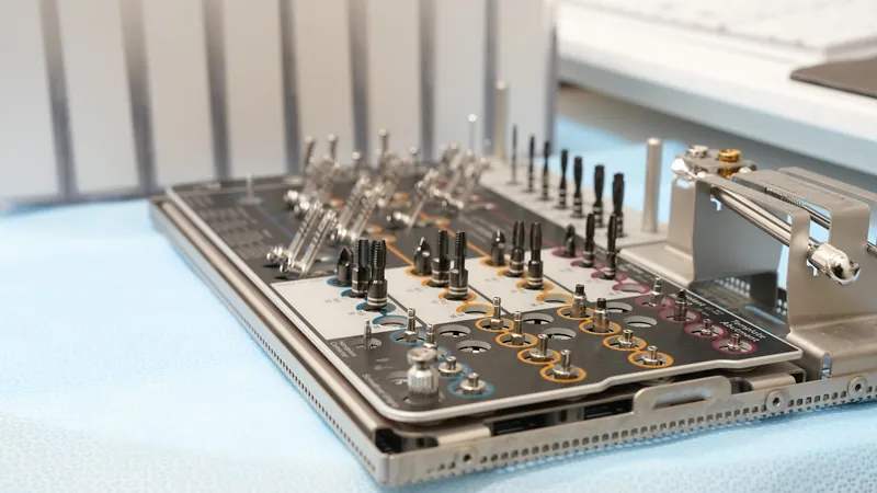 Implant surgical kit ready for a dental implant appointment at DTC Dental Treatment Center in Richmond, BC