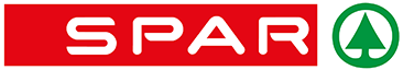 SPAR logo with white text and green tree symbol on red and white backgrounds.