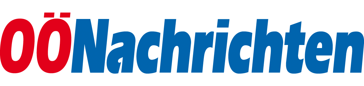 Logo mit dem Text OÖNachrichten in Rot und Blau ohne weitere Symbole.
