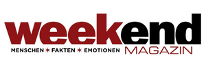 Weekend Magazin Logo mit den Worten Menschen, Fakten, Emotionen darunter.