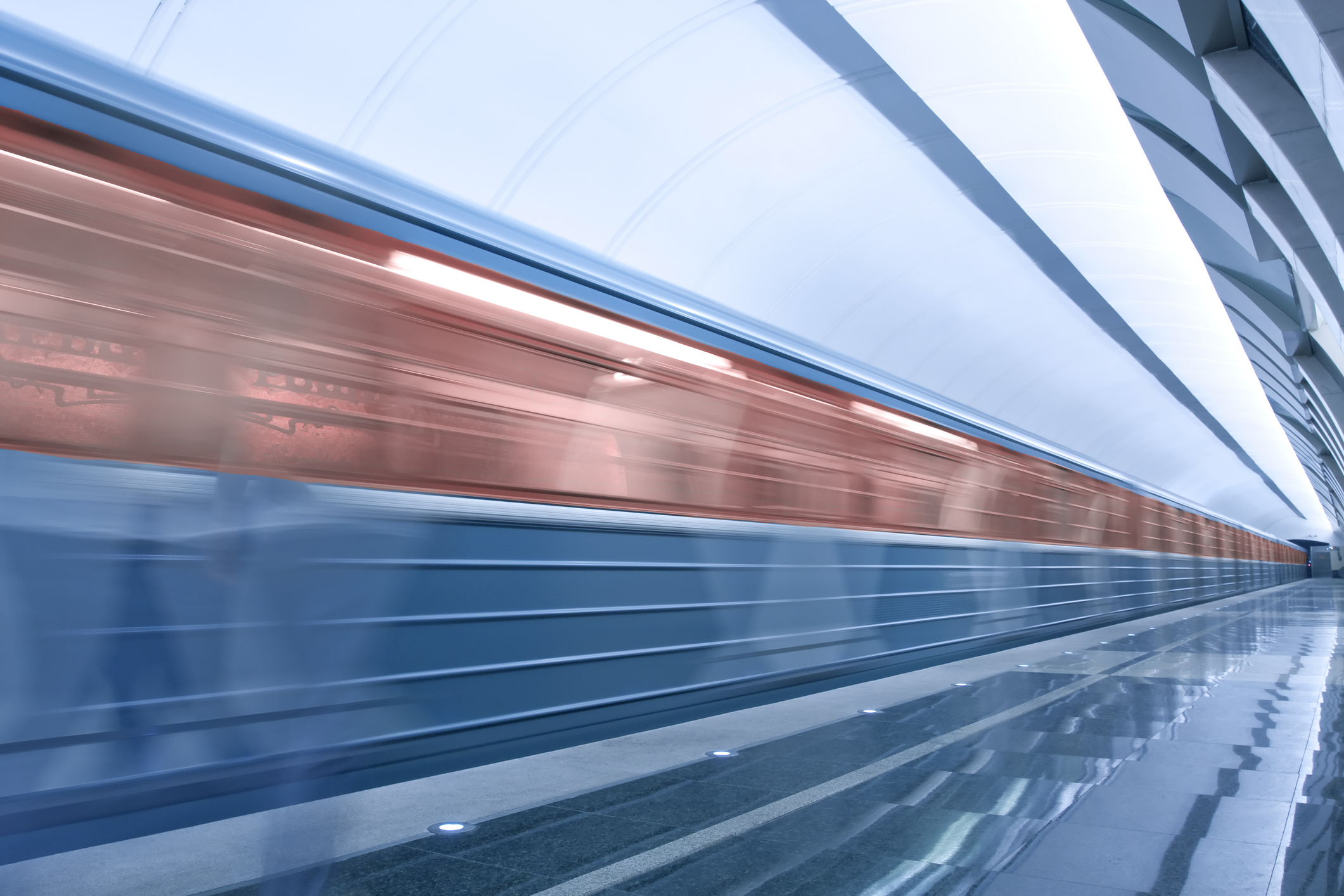 Modern transit infrastructure in motion
