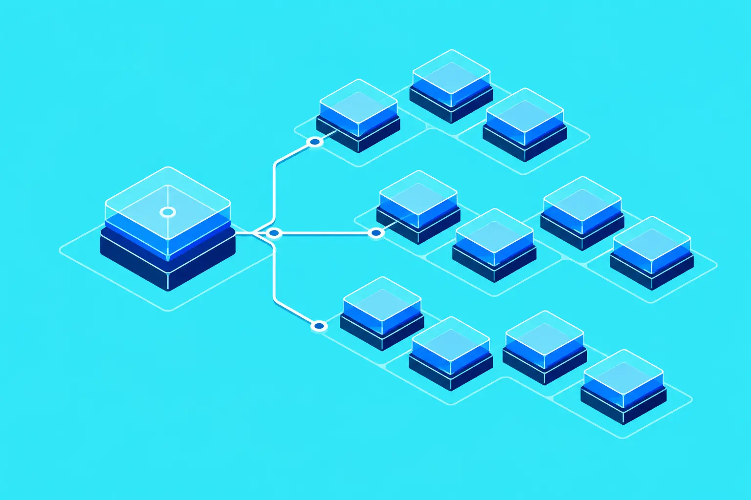 Abstract modular platform diagram showing orderly infrastructure growth