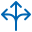 Icon - Arrow splitting into 3 paths