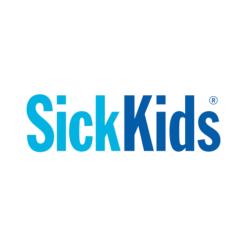 SickKids logo with 'Sick' in light blue and 'Kids' in dark blue text.