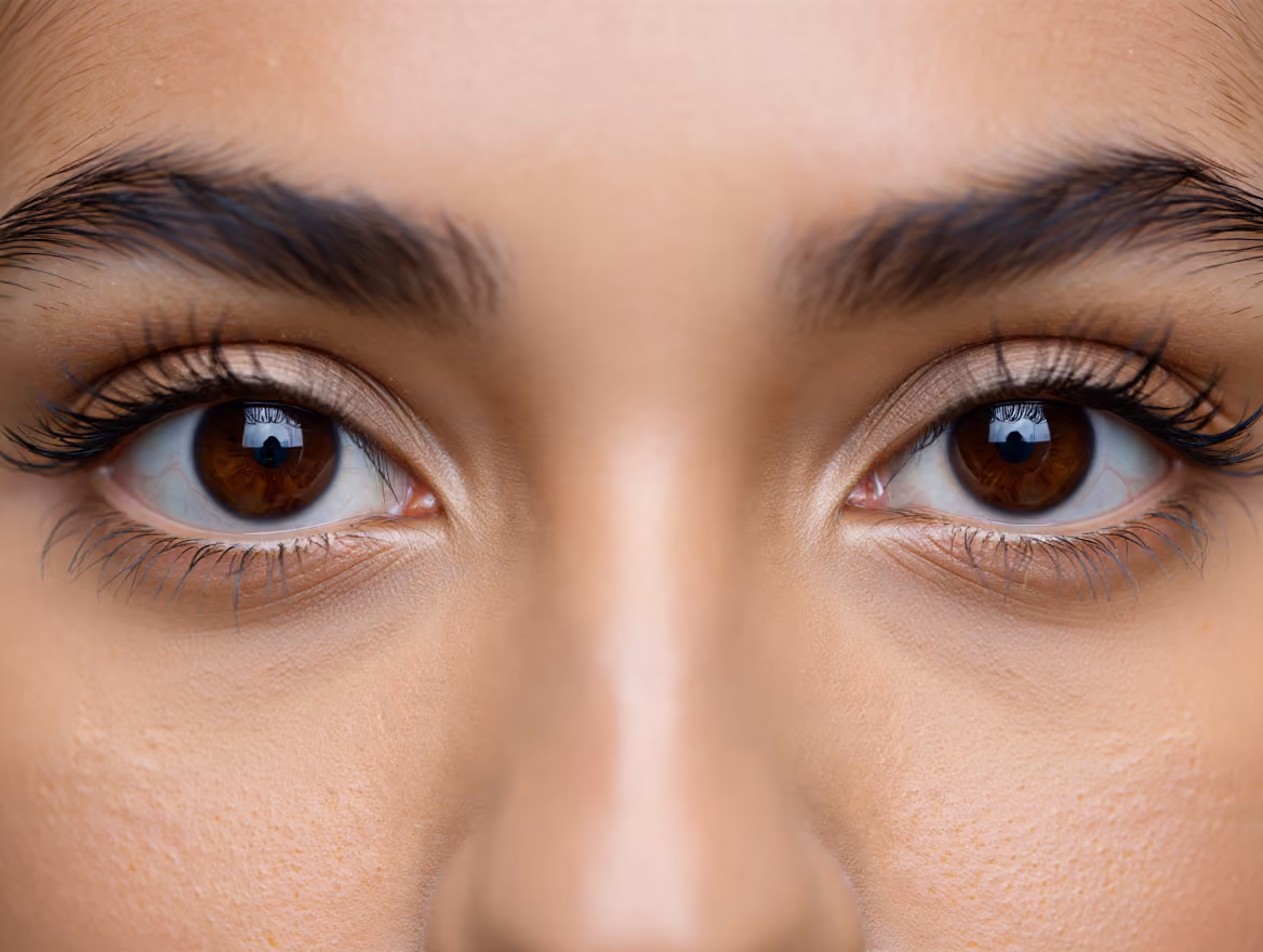 Under-eye hollows treated with dermal filler.
