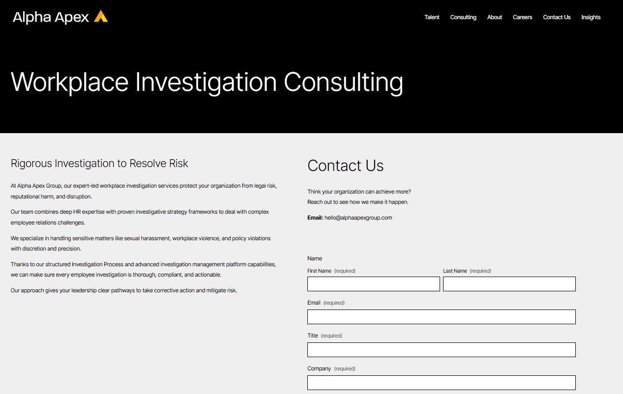 Workplace Investigation Consulting