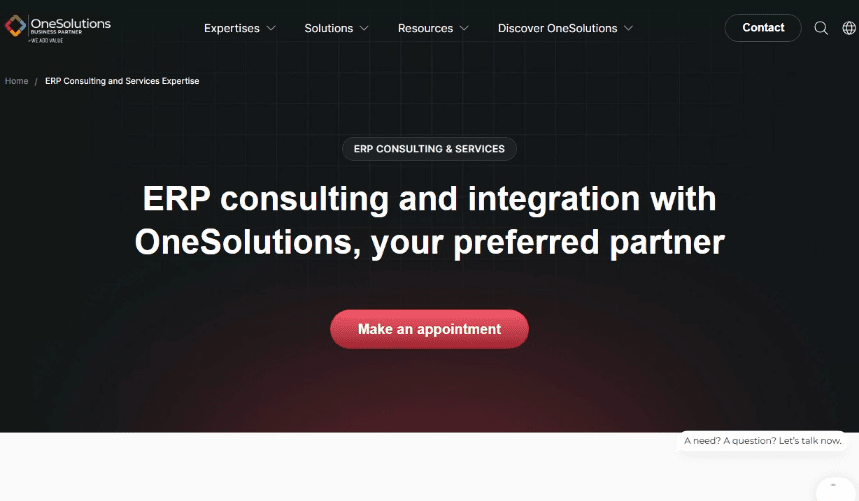OneSolutions website