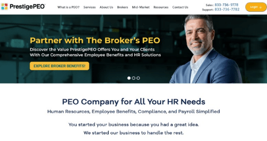 PrestigePEO website