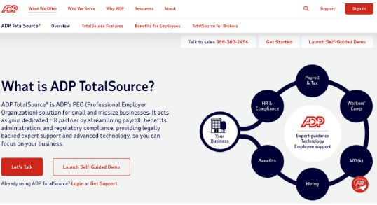 ADP TotalSource® website