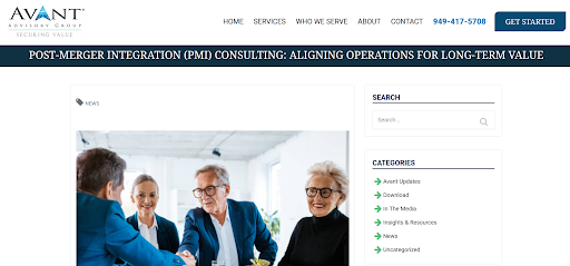 Avant Advisory Group website