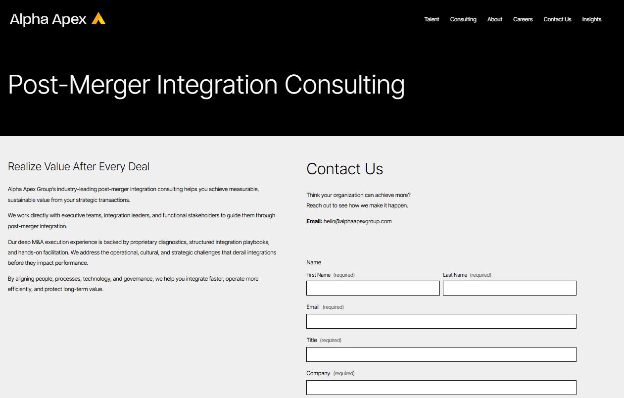 Post-Merger Integration Consulting