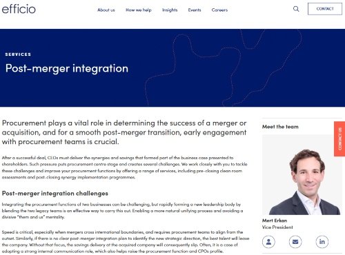 Efficio Consulting website