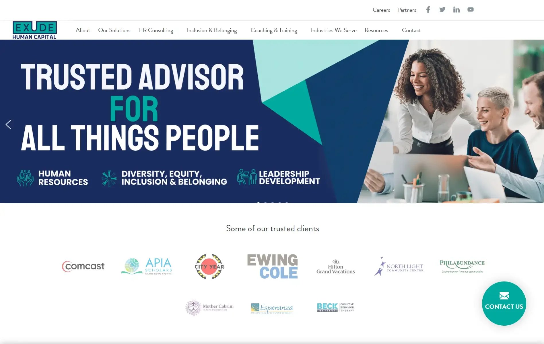 Exude Human Capital website