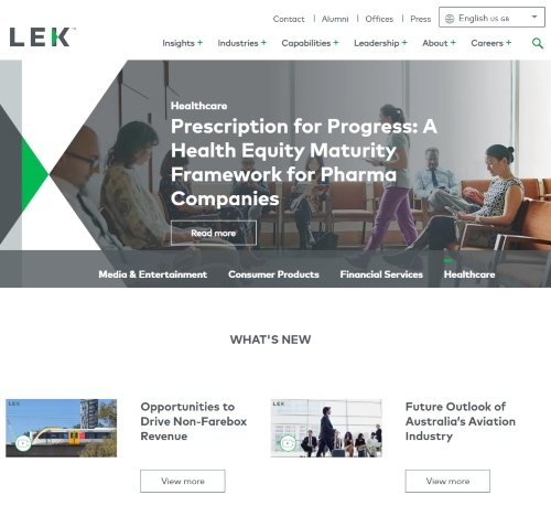 L.E.K. Consulting website