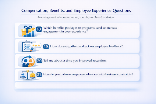 Compensation Benefits and Employee Experience Questions