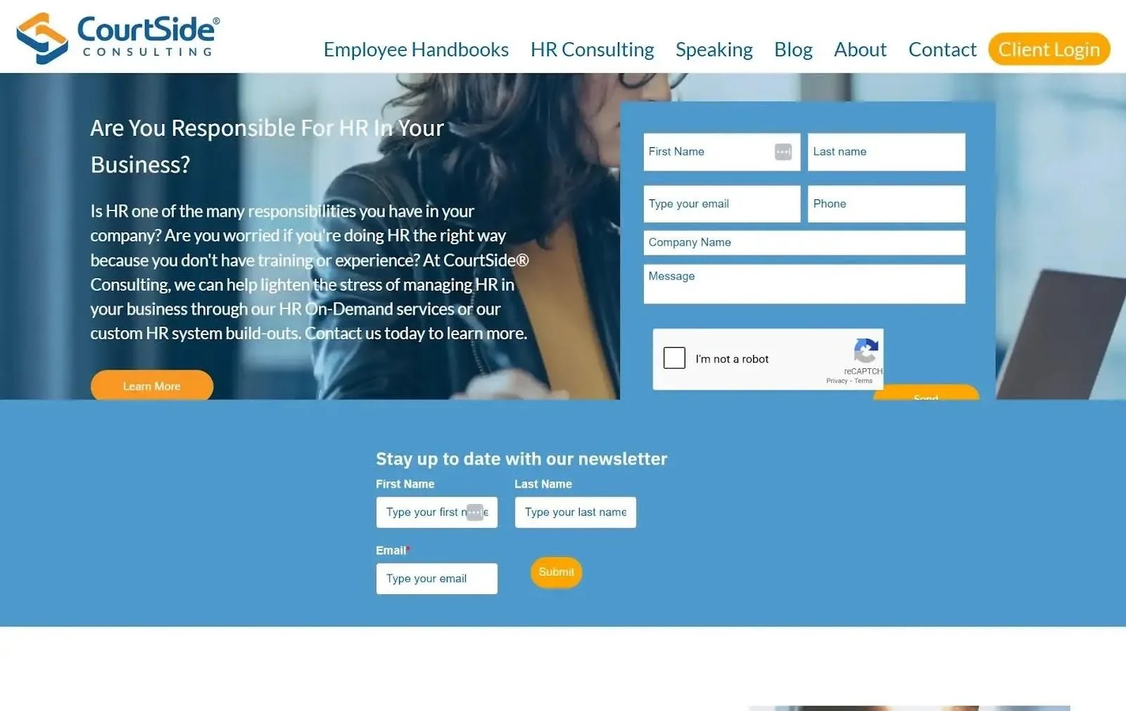 CourtSide Consulting website