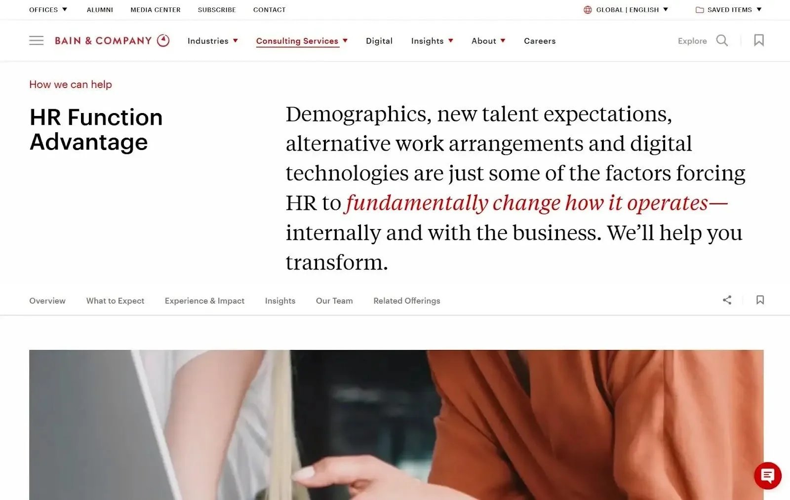 Bain & Company website