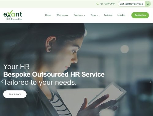 Exant HR & IR Consulting website