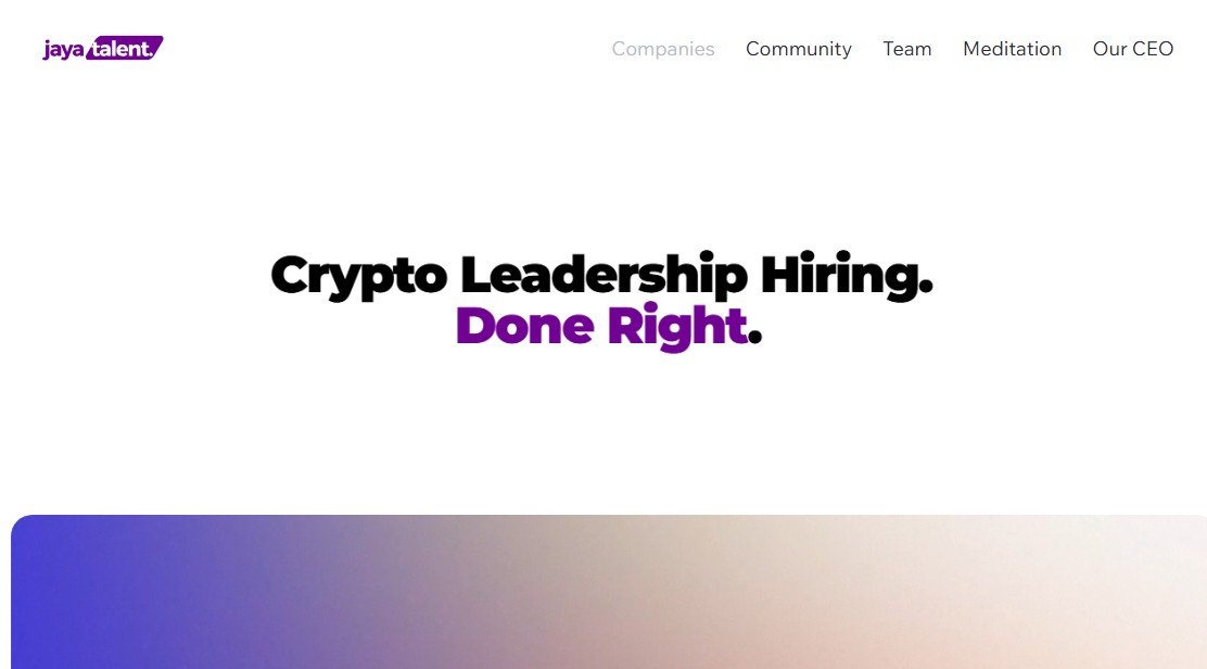 Jaya Talent website