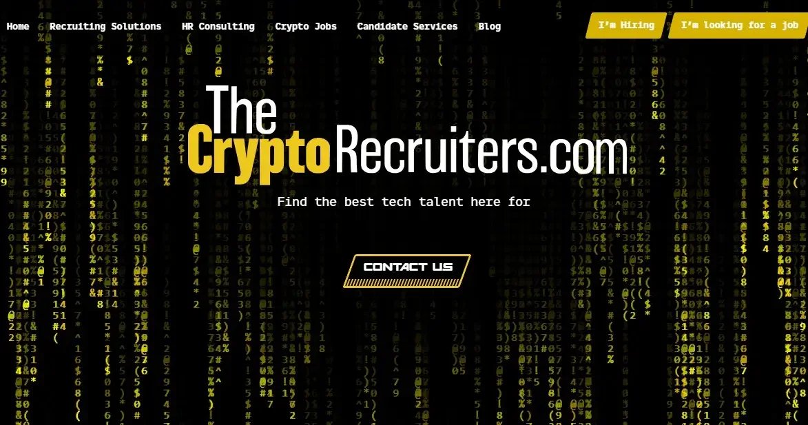The Crypto Recruiters website